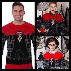 Fun.com Red & Black Vampire Sweater Size 2X